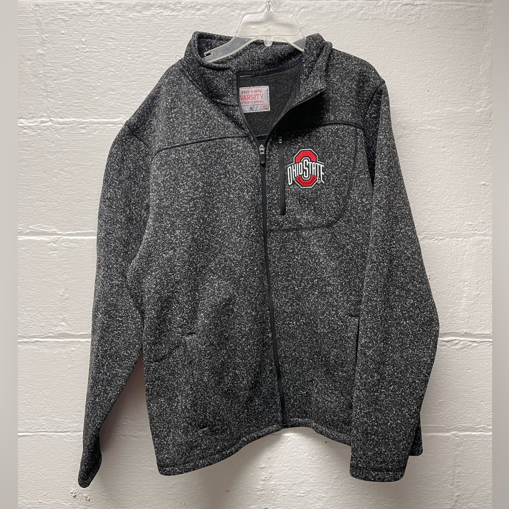 Men's Charcoal Full-Zip Heathered Jacket